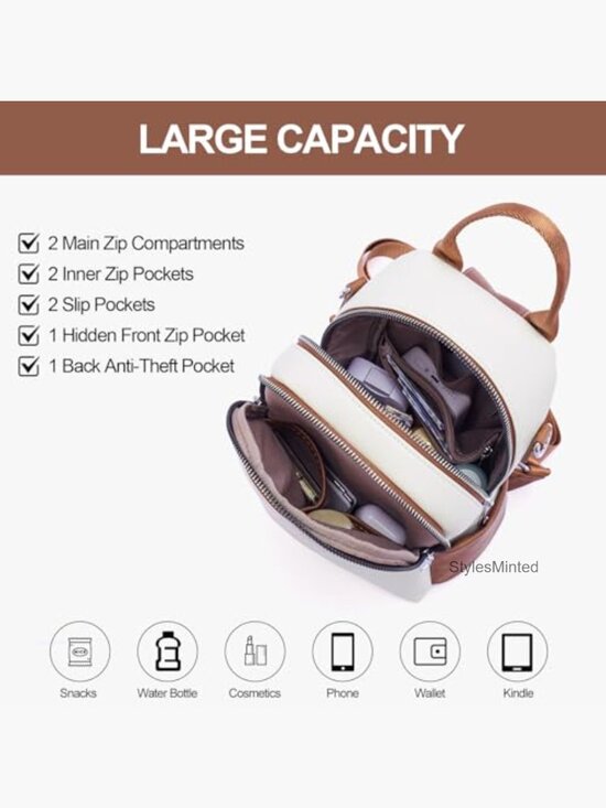 Small Leather Mini Convertible Backpack Purse Shoulder Bag Travel main image 6